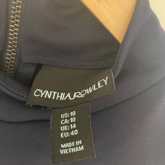 Cynthia Rowley mock neck mini dress, size 10, navy - Picture 3 of 6